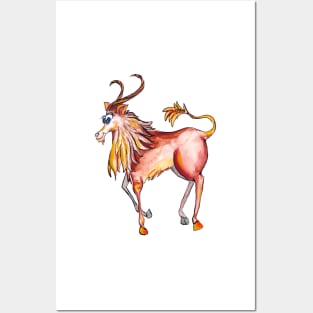 Capricorn. ibex . goat Posters and Art